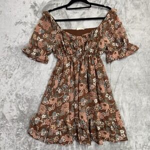 Altar'd State Babydoll Dress Peasant Boho Puff Sleeve Cottagecore‎ Summer Sz Sm
